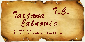 Tatjana Ćaldović vizit kartica